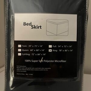 Navy Microfiber King Bed Skirt